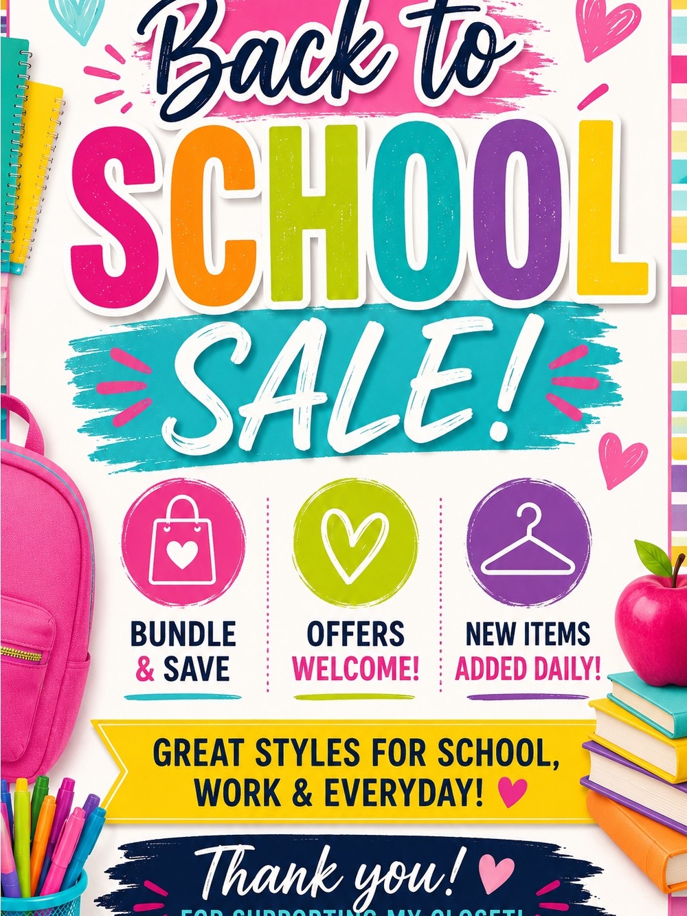🍎✏️BAKE TO SCHOOL SALE✏️🍎